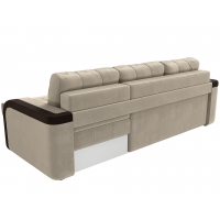 Угловой диван Марсель (микровельвет бежевый коричневый) - Изображение 1